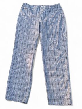new directions Blue Plaid Straight-Leg Pants